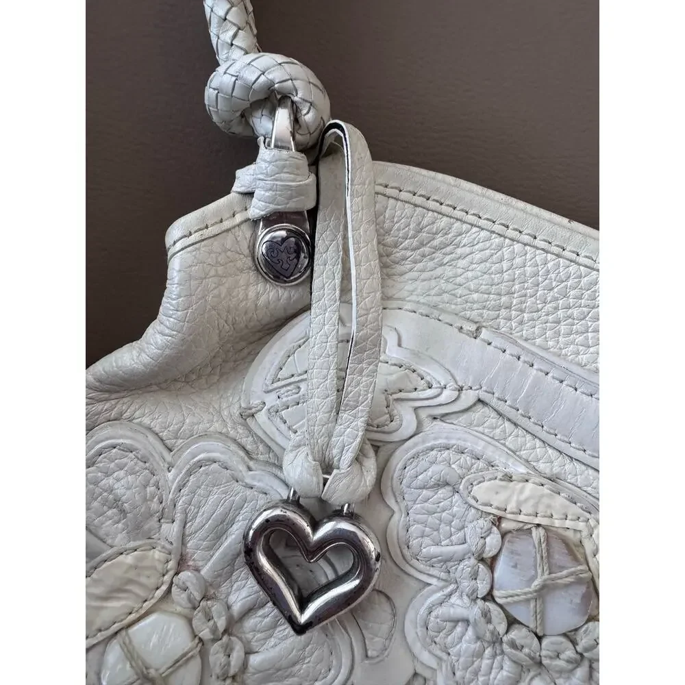 Brighton Purse Bag Masterpiece Magnolia La Sagrada 3D Floral Applique Ivory